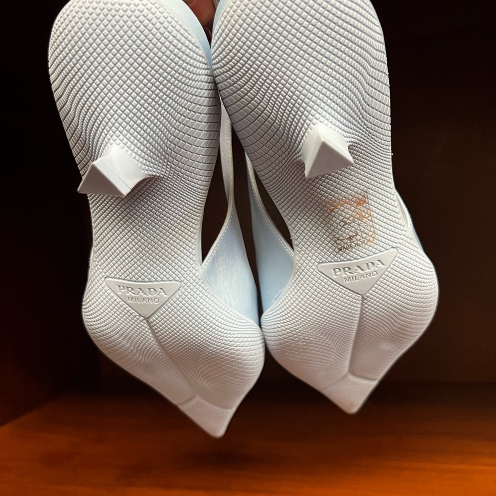 New Prada Gabardine light blue slingback heel 37 - Picture 8 of 10